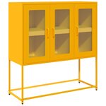 vidaXL Buffet jaune moutarde 100 5x39x107 cm acier laminé à froid