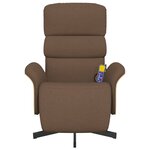 vidaXL Fauteuil inclinable de massage avec repose-pieds marron tissu