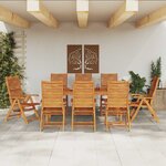 vidaXL Ensemble de salle à manger pour jardin 9 Pièces Marron