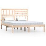vidaXL Cadre de lit 135x190 cm double bois massif de pin