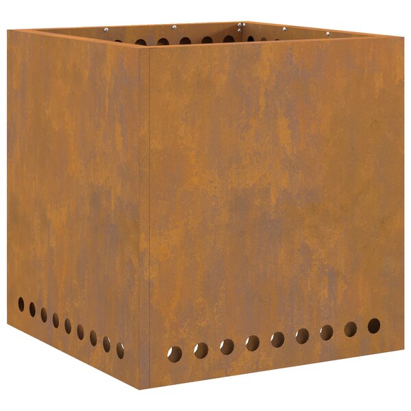 vidaXL Foyer sans fumée Carré 48x48x50 cm en Acier résistant aux intempéries
