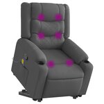 vidaXL Fauteuil de massage inclinable Gris foncé Tissu