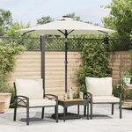 vidaXL Parasol de jardin avec mât en acier blanc 225x225x212 cm
