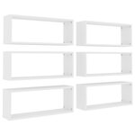 vidaXL Étagères murales cube 6 Pièces Blanc 60x15x23 cm Bois d’ingénierie