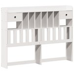 vidaXL Lit bibliothèque sans matelas blanc 140x190 cm bois pin massif