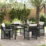 vidaXL Ensemble de salle à manger pour jardin 5 Pièces Noir polyrotin