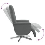 vidaXL Fauteuil inclinable avec repose-pieds gris foncé tissu