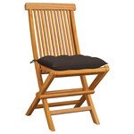 vidaXL Chaises de jardin avec coussins taupe 6 Pièces Bois de teck massif