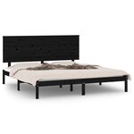 vidaXL Cadre de lit sans matelas noir 200x200 cm bois massif de pin
