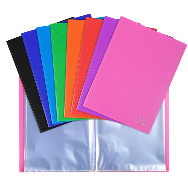 Protège-documents En Polypropylène 5/10e Opak Pochettes Cristal 40 Vues - A4 - Couleurs Assorties - X 20 - Exacompta