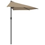 vidaXL Parasol de balcon avec mât en aluminium Taupe 300x155 cm Demi