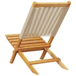 vidaXL Chaises de jardin pliantes lot de 8 beige bois d'acacia massif