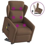 vidaXL Fauteuil de massage inclinable Marron Tissu