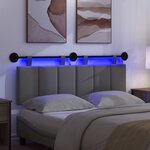 vidaXL Tête de lit suspendue Avec lumière LED Gris foncé Tissu