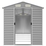 vidaXL Abri de jardin gris clair 191x555x198 cm acier galvanisé