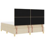 vidaXL Lit à ressorts avec matelas crème super king en tissu