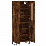 vidaXL Buffet haut Chêne fumé 69 5x34x180 cm Bois d'ingénierie