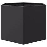 vidaXL Jardinière noir hexagone 69x60x45 cm acier