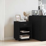 vidaXL Armoire de rangement avec roue Chêne noir 46 x 36 x 59 cm