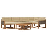 vidaXL Ensemble de canapés d'extérieur 6 Pièces Naturel et Beige