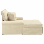 vidaXL Chaise lounge avec jupe Crème 91 x 157 x 91 cm tissu