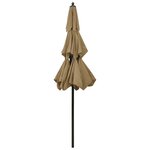vidaXL Parasol de jardin à 3 niveaux avec mât en aluminium taupe 2 5 m