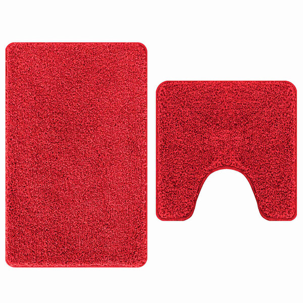 vidaXL Ensemble de tapis de bain antidérapants 2 Pièces Rouge PP