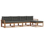 vidaXL Ensemble de canapés d'extérieur 5 Pièces Naturel et Anthracite
