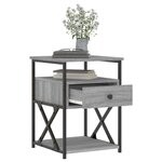 vidaXL Table de chevet sonoma gris 40x42x55 cm bois d'ingénierie