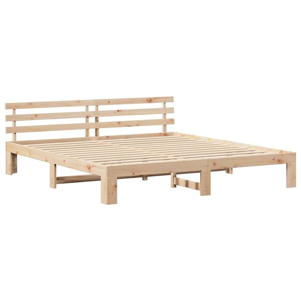 vidaXL Cadre de lit Marron 180 x 200 cm Bois de pin massif