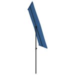 vidaXL Parasol de jardin avec mât en aluminium 2x1 5 m Bleu azuré