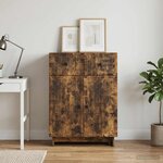 vidaXL Buffet Chêne fumé 66 x 34 5 x 90 cm Bois d'ingénierie