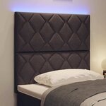 vidaXL Tête de lit avec des lumières à LED Marron 100 cm tissu