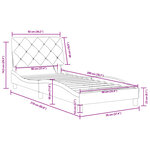 vidaXL Cadre de lit avec LED sans matelas bleu 90x200 cm velours