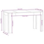 vidaXL Table à manger Noir 140x74 5x76 cm Bois d'ingénierie