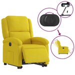 vidaXL Fauteuil inclinable électrique jaune Velours