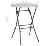 vidaXL Table de bar pliante Blanc 80 x 110 cm PEHD
