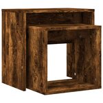 vidaXL Tables basses gigognes 2 Pièces chêne fumé bois d'ingénierie