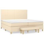 vidaXL Sommier à lattes de lit avec matelas Crème 200x200 cm Tissu