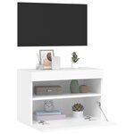 vidaXL Meuble TV mural avec lumières LED blanc 60x30x40 cm