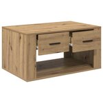 vidaXL Table basse Chêne artisanal 80 x 50 x 40 cm Bois d'ingénierie