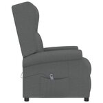 vidaXL Fauteuil inclinable électrique à oreilles gris foncé tissu