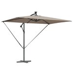 vidaXL Parasol banane à mât déporté Taupe 294 x 200 x 254 cm