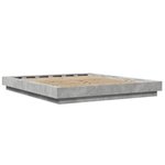 vidaXL Cadre de lit gris béton 150x200 cm bois d'ingénierie