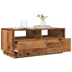 vidaXL Table basse avec lumières LED vieux bois 90x49x40 cm