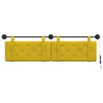 vidaXL Tête de lit suspendue Avec lumière LED Jaune Velours