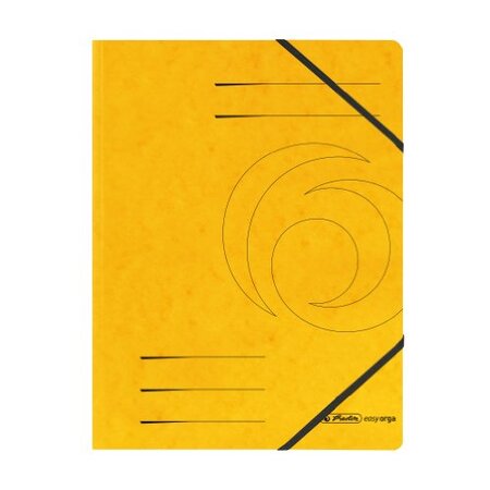 5 x Chemise à élastiques easyorga, A4, carton Colorspan, jaune HERLITZ