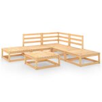 vidaXL Salon de jardin 6 Pièces Bois de pin massif