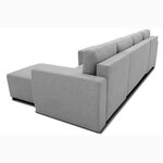 Canapé d'angle convertible panoramique PHAREL5/6 places - souris - Coffre de rangement - 297 x 155 x 85 cm