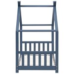 vidaXL Cadre de lit d'enfant Gris Bois de pin massif 70x140 cm